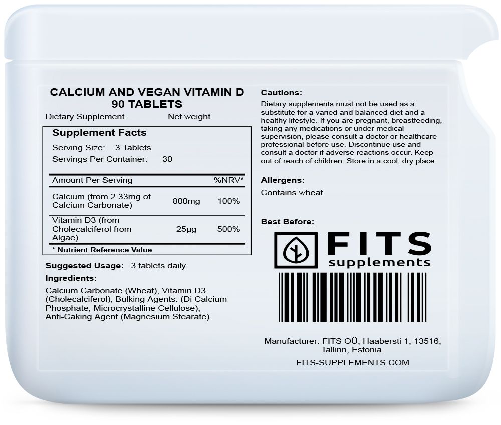 Kalcij i veganski vitamin D 90 tableta