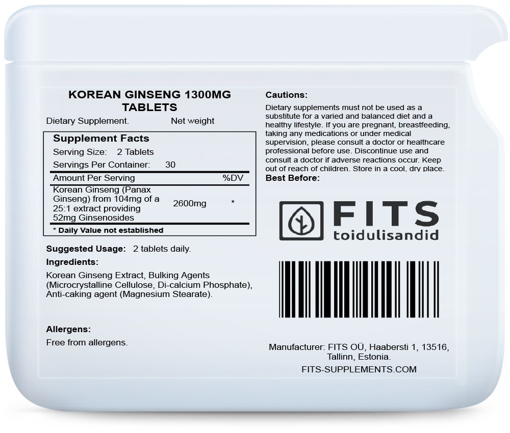 Korejski ginseng 1300mg 60 tablet