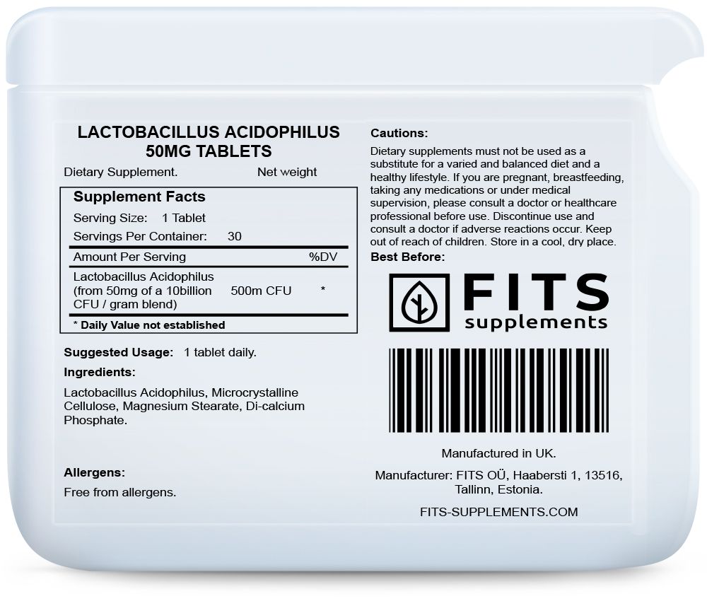 Lactobacillus Acidophilus 50mg 30 tablet