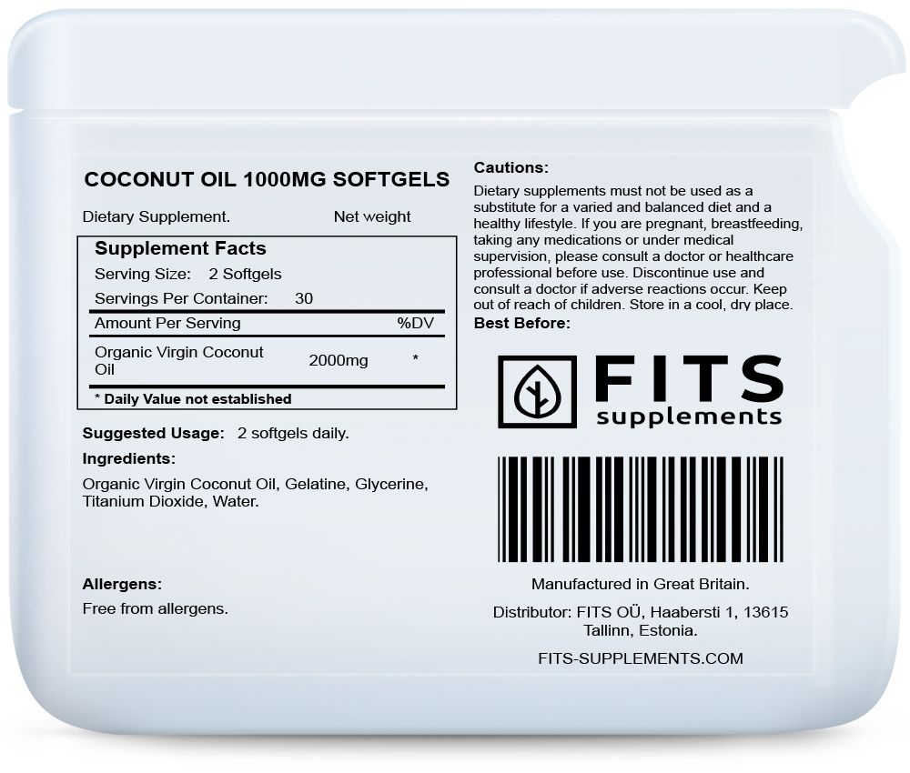 Kokosovo ulje 1000mg 60 mekane kapsule