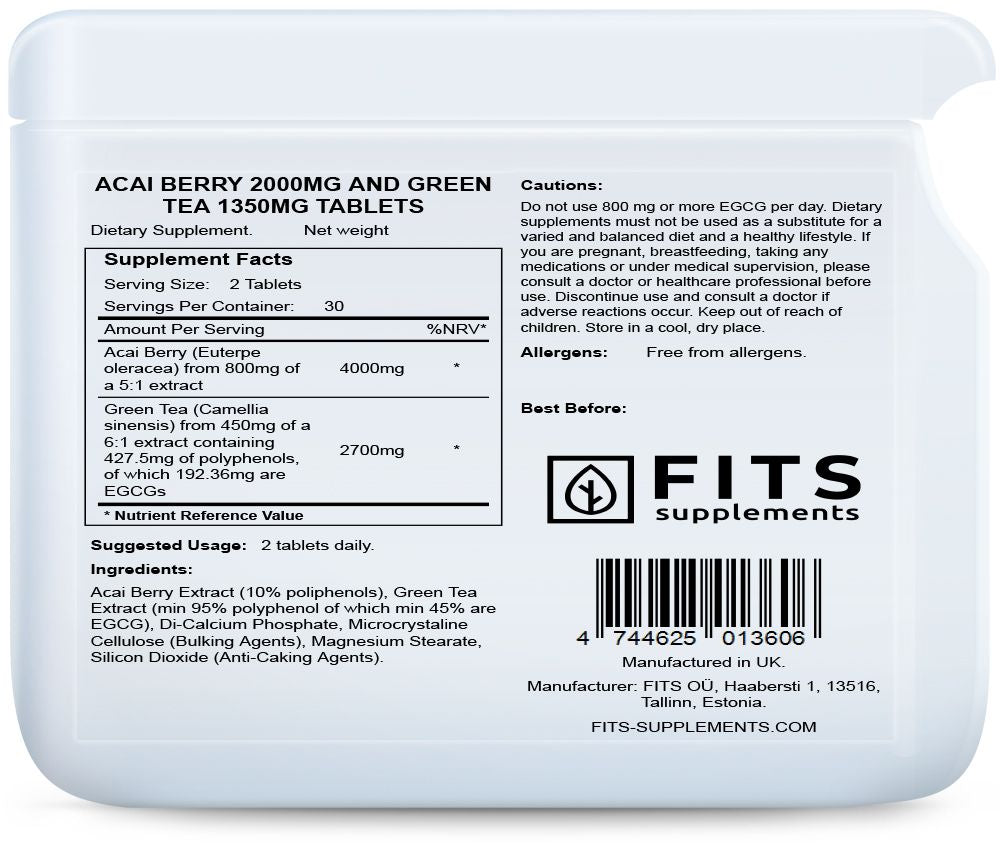 Acai bobica 2000mg i zeleni čaj 1350mg 60 tableta