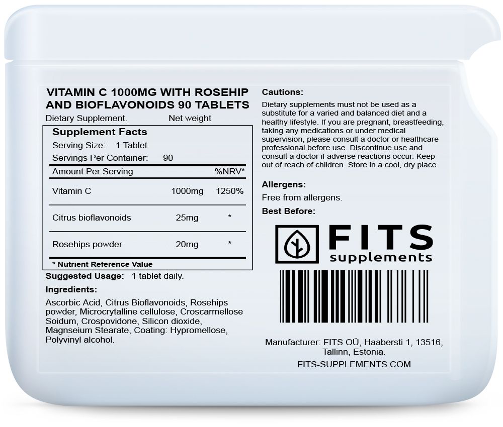 Vitamin C 1000mg s šipkom i bioflavonoidima 90 tableta