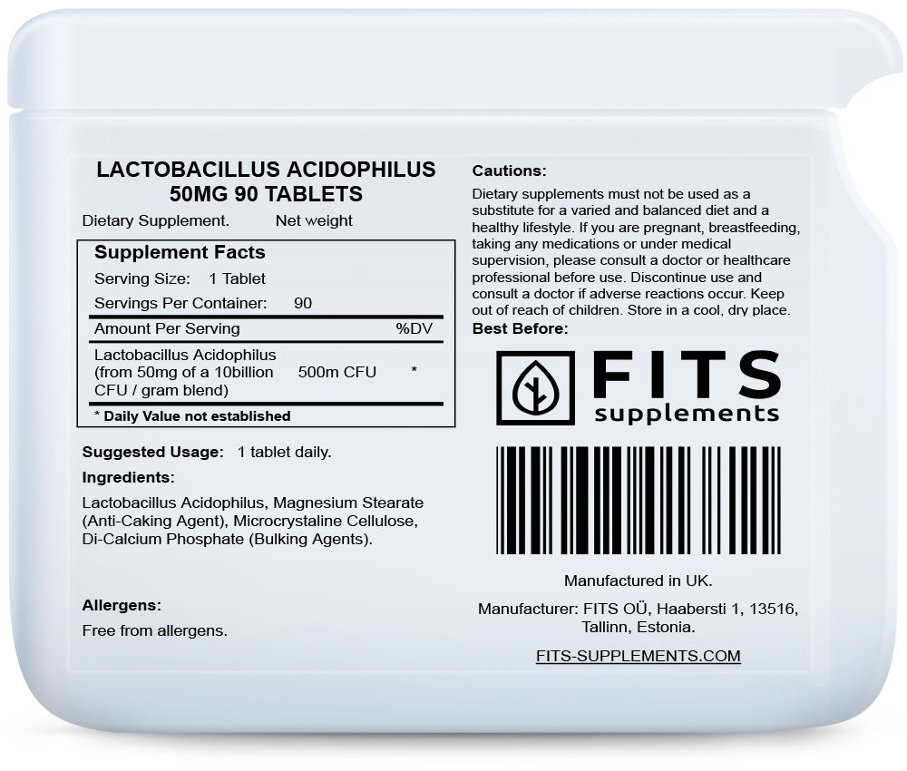 Lactobacillus Acidophilus 50mg 90 tablet