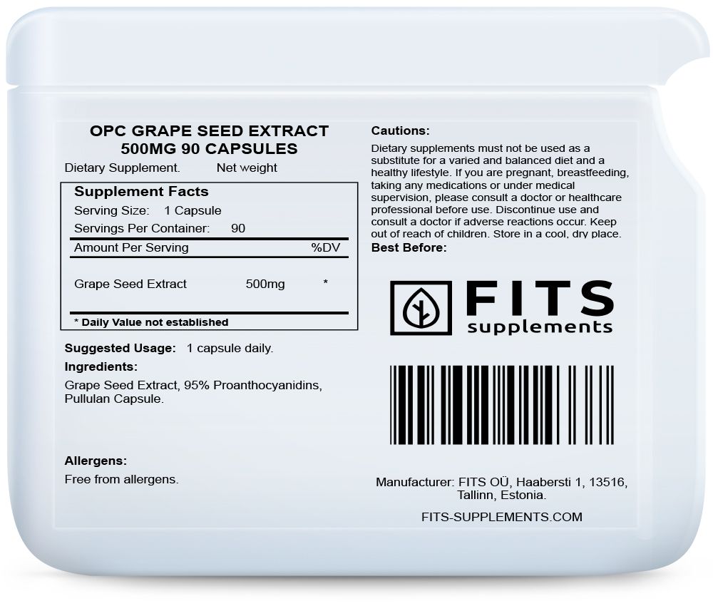 OPC izvleček grozdnih pečk 500mg 90 kapsul