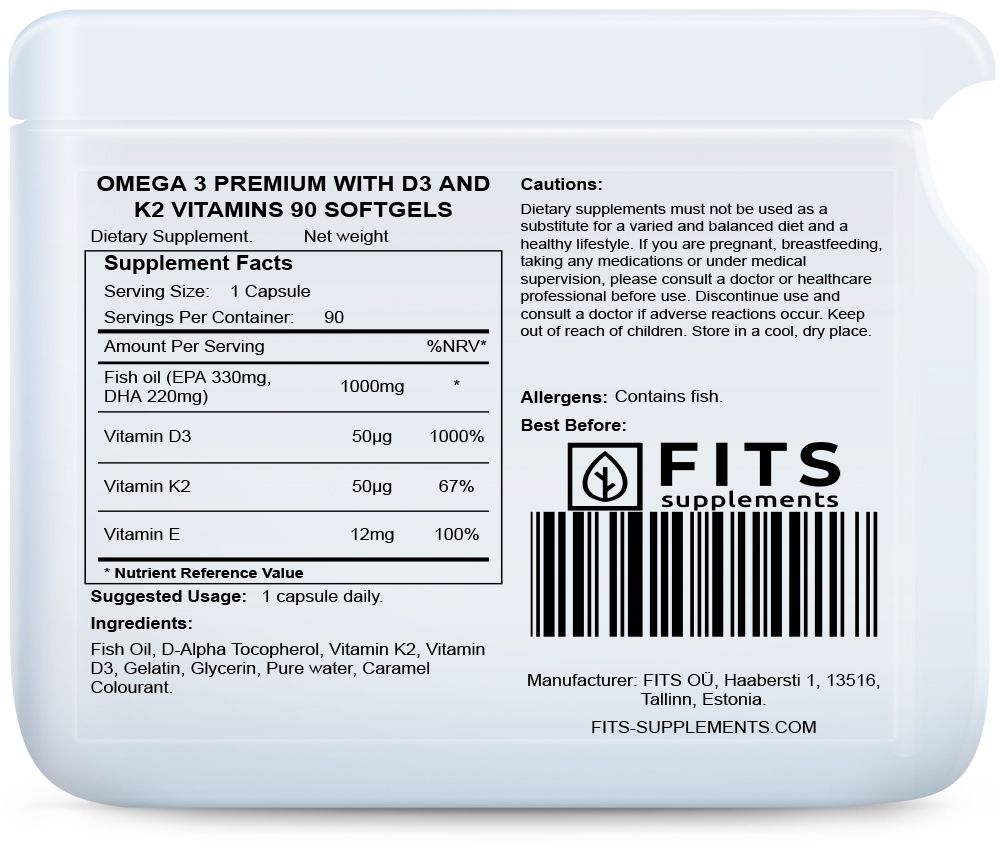 Omega 3 Premium s vitaminima D3 i K2 90 mekane kapsule
