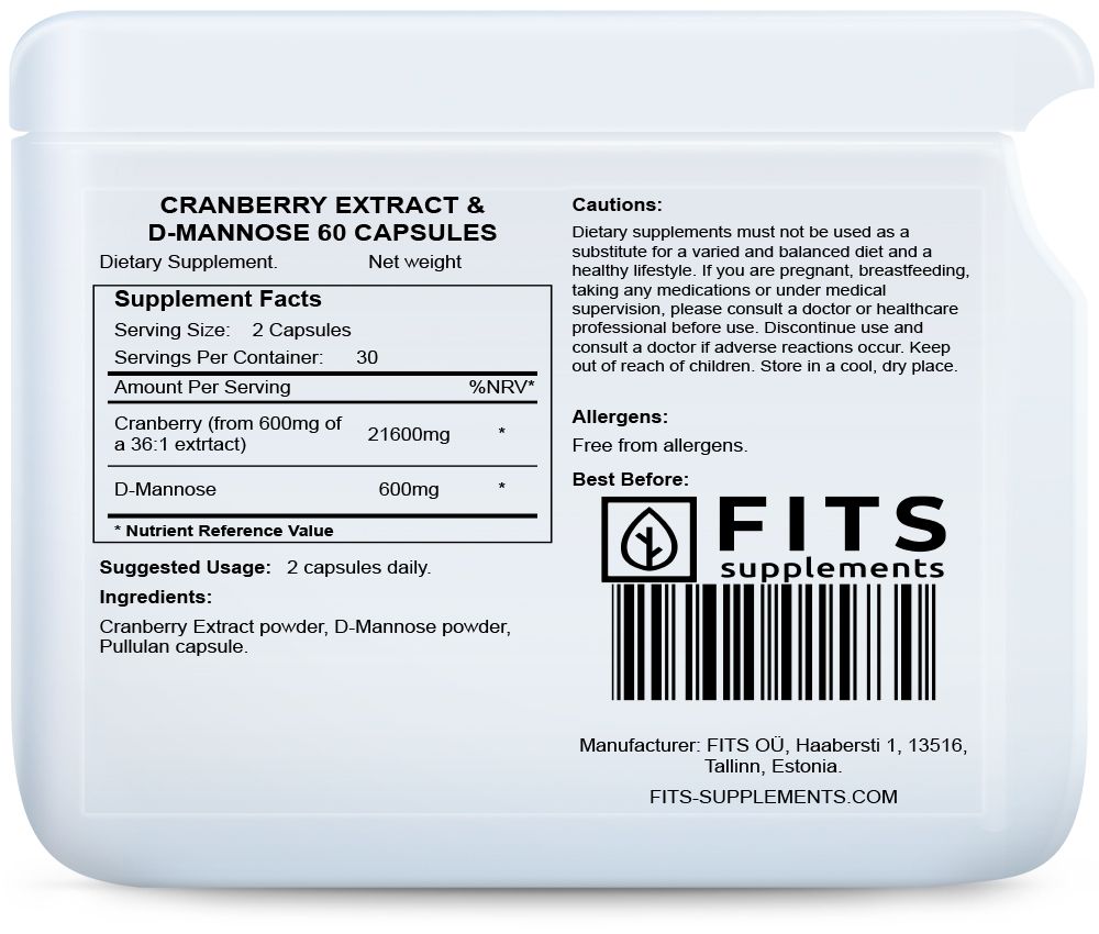 Ekstrakt brusnice in D-manoza 60 kapsul