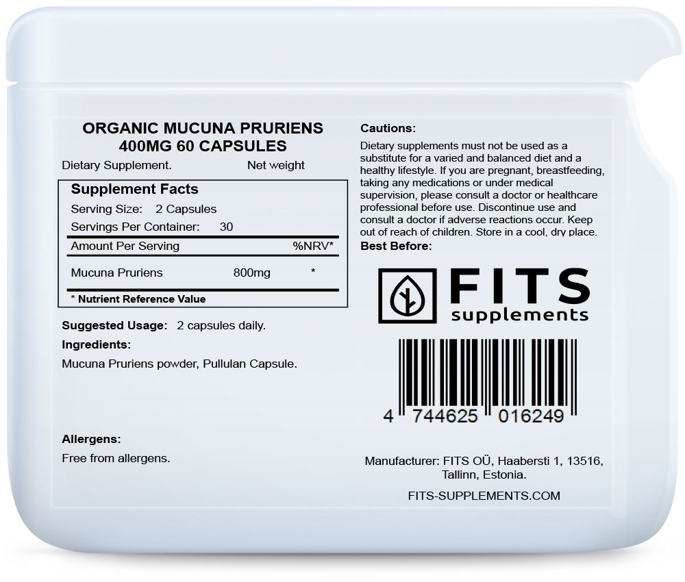 Organski Mucuna Pruriens 400mg 60 kapsula