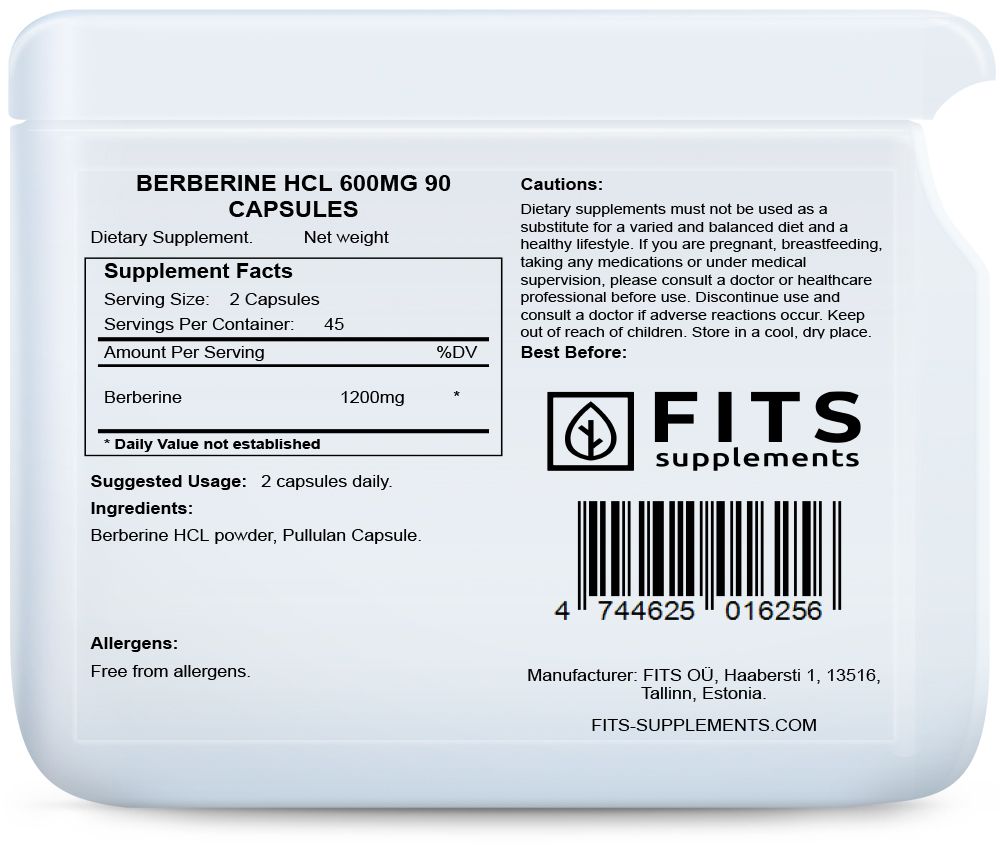 Berberine HCL Strong 600 mg 90 kapsul