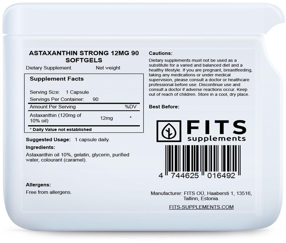 Astaksantin Strong 12mg 90 mehkih kapsul