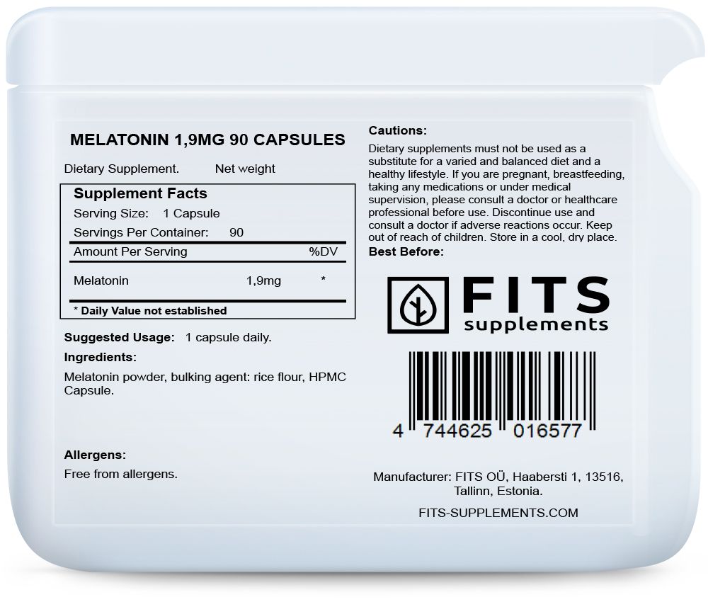 Melatonin 1,9 mg 90 kapsul